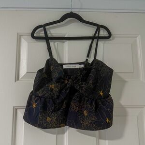 bishop + young Black Floral Camisole